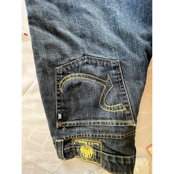 Rock & Republic Womens Henlee Jeans 38 (37.5) Medium Wash Button Fly Flaw - Picture 15 of 16